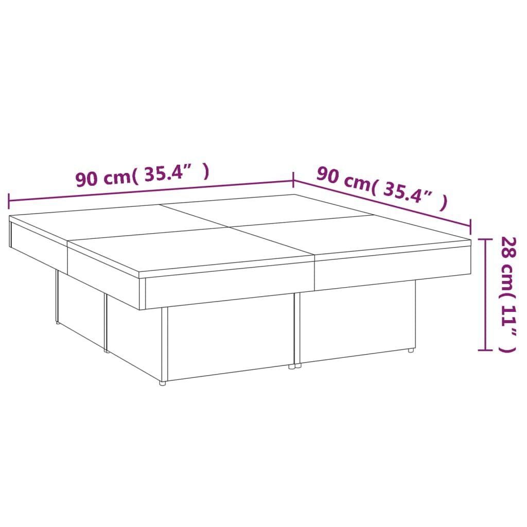 Salontafel Bruin Eiken 90x90 cm - 35% Korting! (Nieuw)