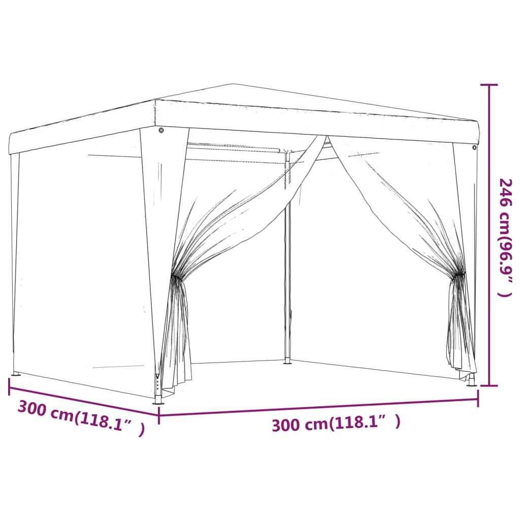 Partytent 3x3m Antraciet - 35% Korting! (Lichte Gebruikssporen)