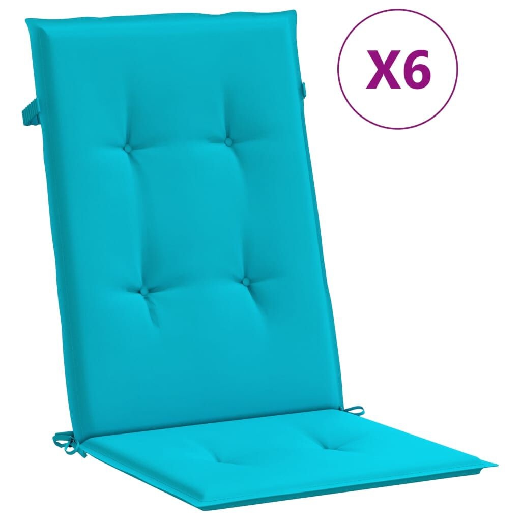 VidaXL Stoelkussens Hoge Rug Turquoise - 35% Korting!