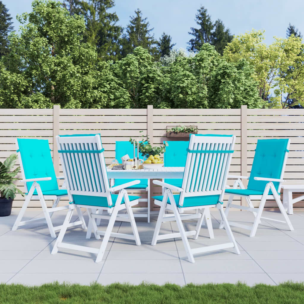 VidaXL Stoelkussens Hoge Rug Turquoise - 35% Korting!