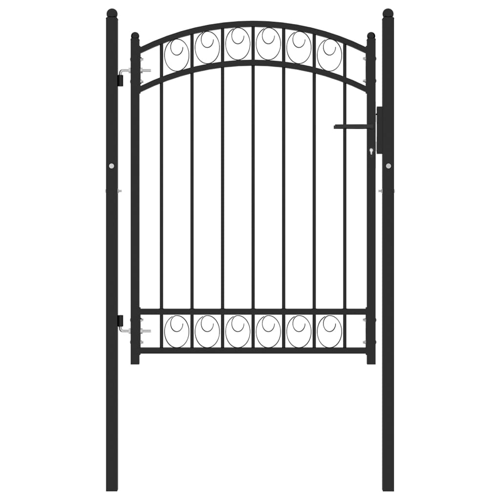 vidaXL Poort Gebogen - 100x125cm Zwart - 35% Korting!