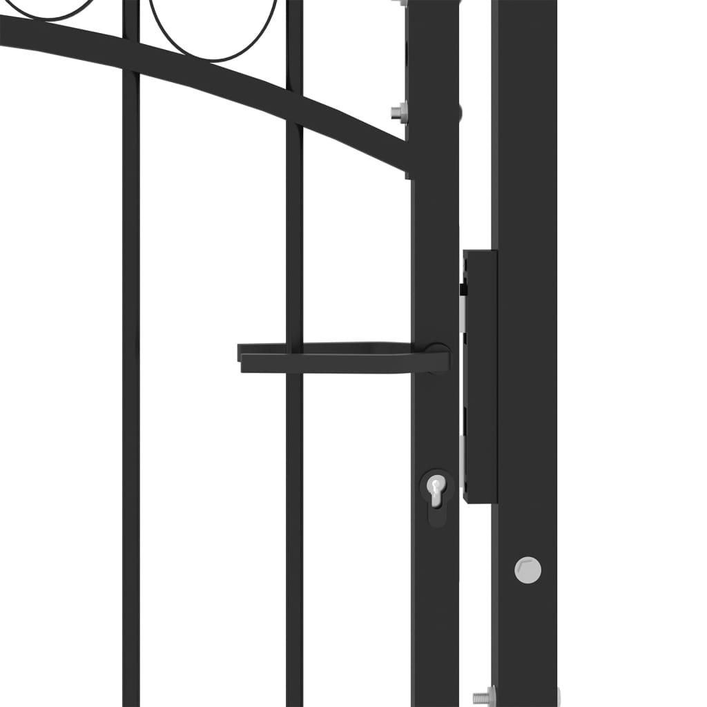 vidaXL Poort Gebogen - 100x125cm Zwart - 35% Korting!