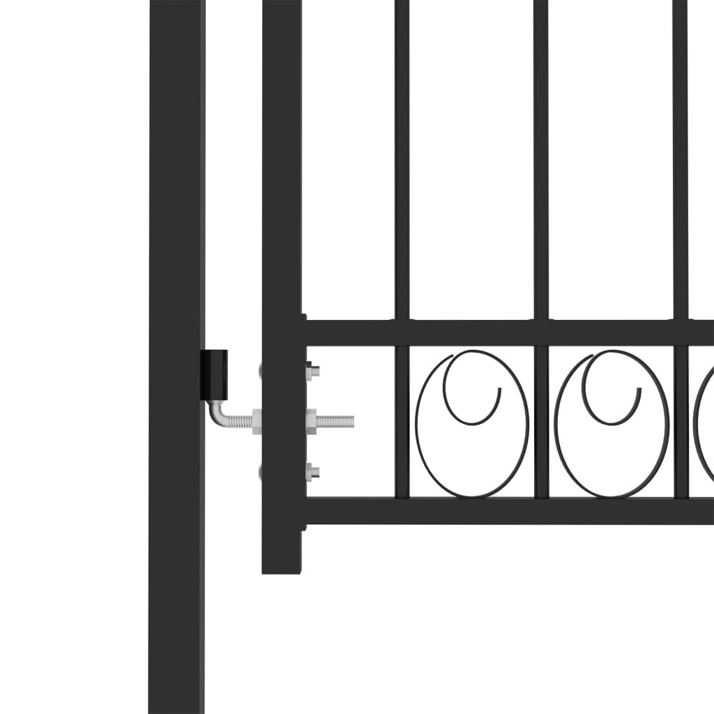 vidaXL Poort Gebogen - 100x125cm Zwart - 35% Korting!