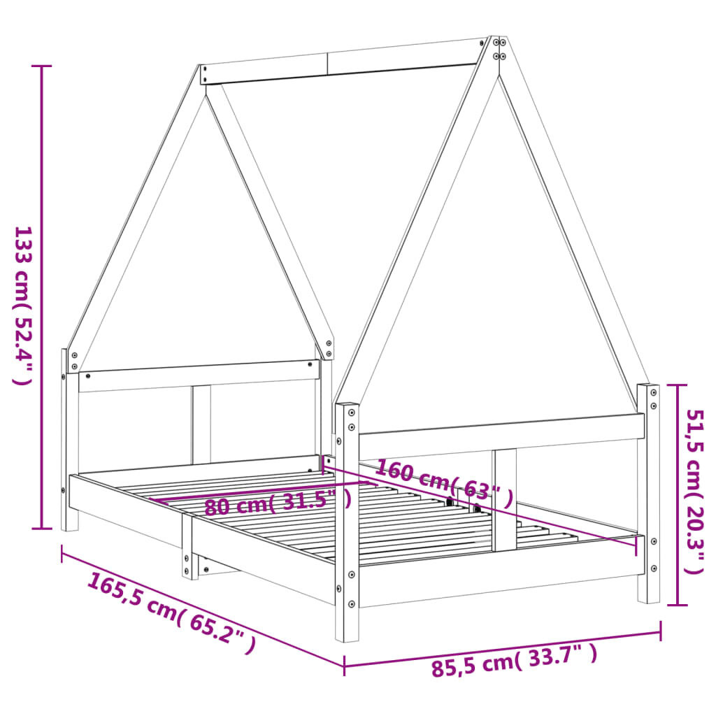 VidaXL Kinderbed 80x160 Wit Grenen - Nieuw! 35% Korting