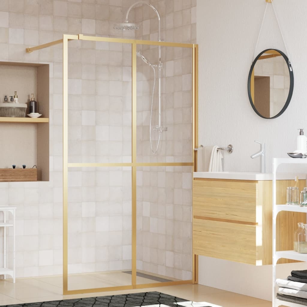 Inloopdouchewand 118cm Goud - Transparant - 35% Korting!