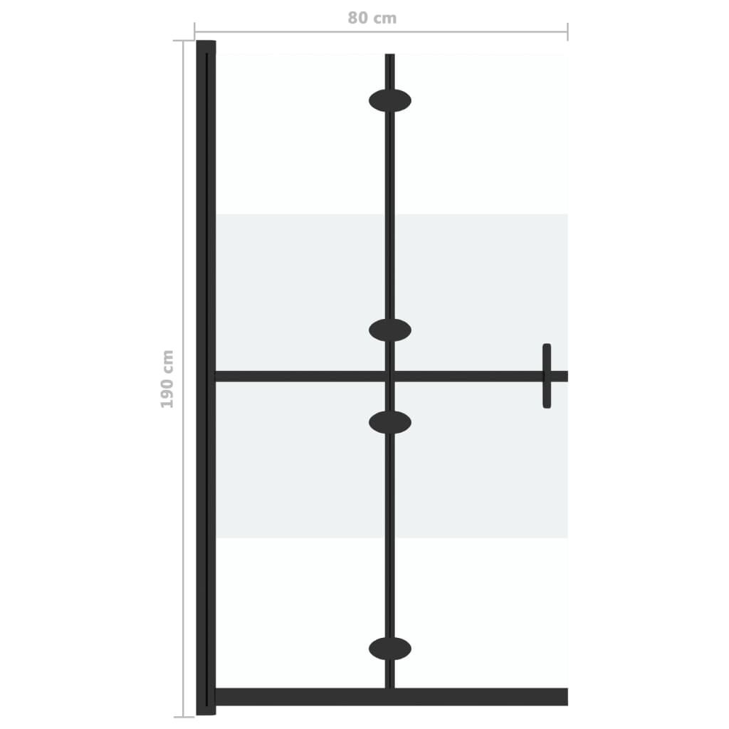 Inloopdouchewand Inklapbaar 80x190 Halfmat -55%!
