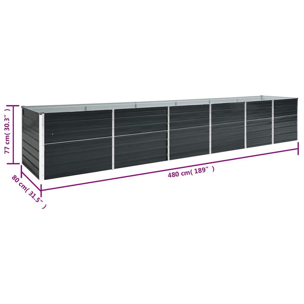 VidaXL Verhoogde Plantenbak 480cm Antraciet - 35% Korting!