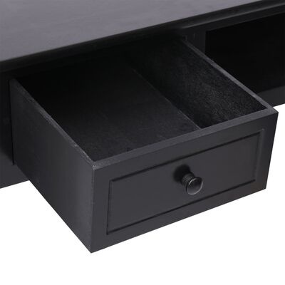 VidaXL Bureau Zwart Paulowniahout - 35% Korting! Zo Goed Als Nieuw