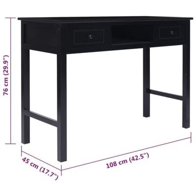 VidaXL Bureau Zwart Paulowniahout - 35% Korting! Zo Goed Als Nieuw