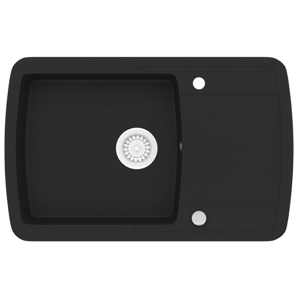 vidaXL Granieten Gootsteen Zwart - Kras, 35% Korting!