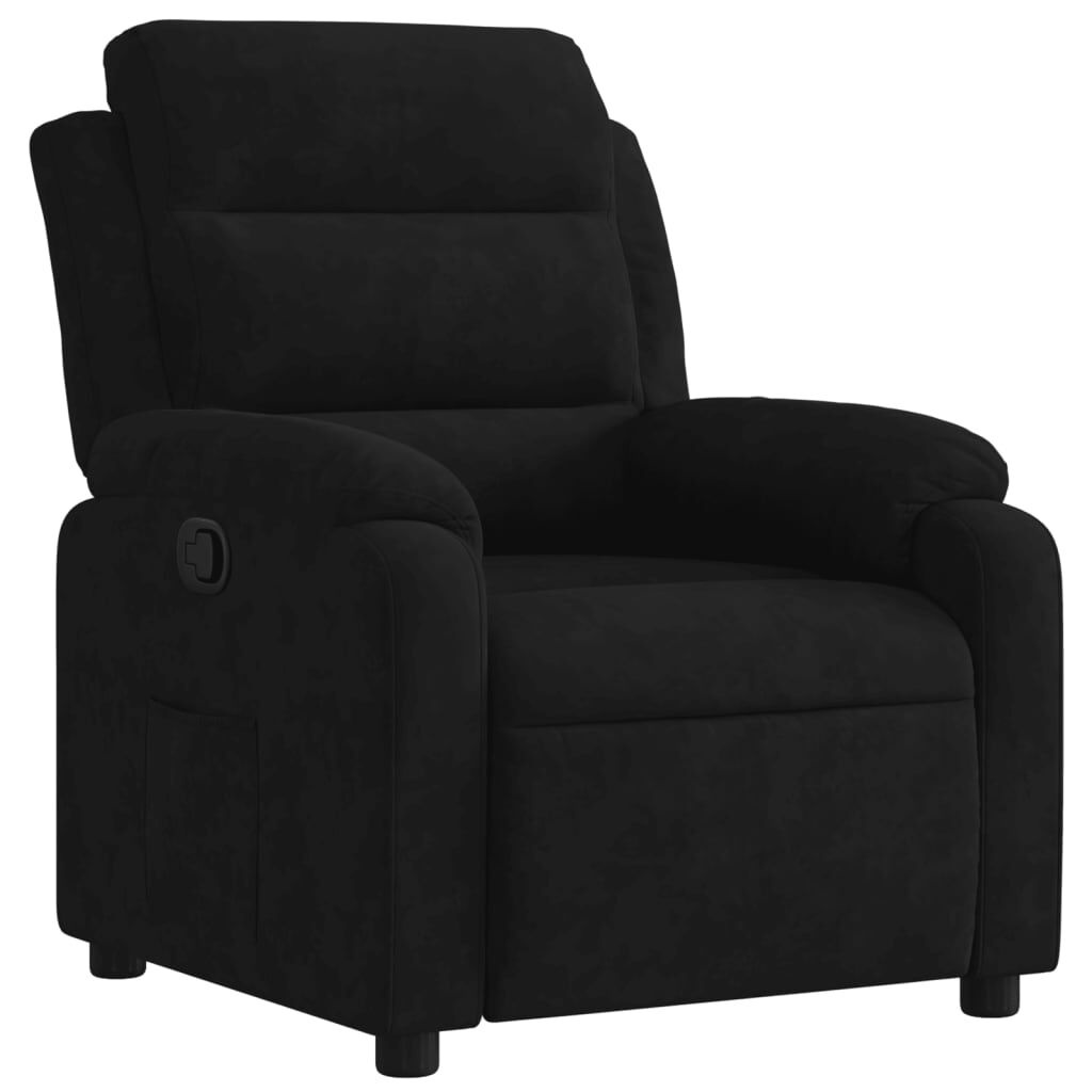 vidaXL Verstelbare Fluweel Fauteuil Zwart -35%