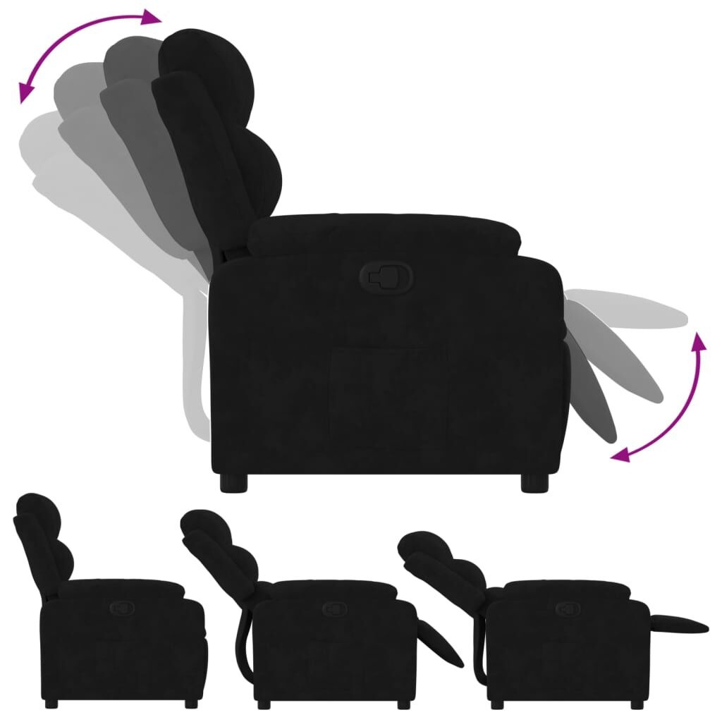 vidaXL Verstelbare Fluweel Fauteuil Zwart -35%