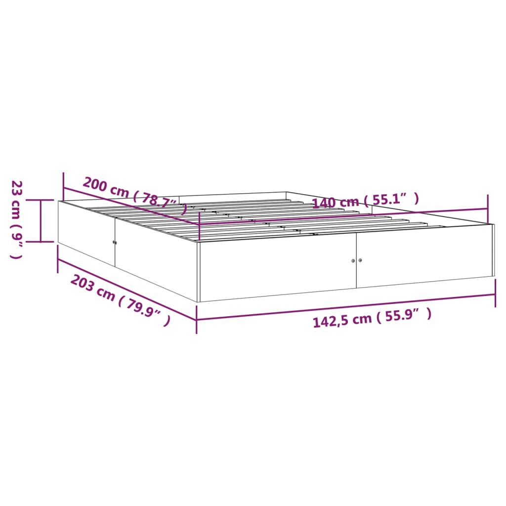 VidaXL Bedframe 140x200cm Massief Hout - 35% Korting!