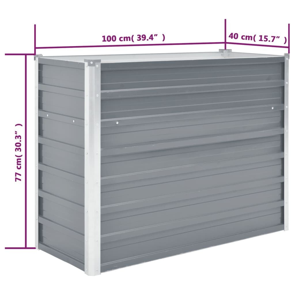 VidaXL Verhoogde Plantenbak 100x40x77cm Grijs - 35% Korting!