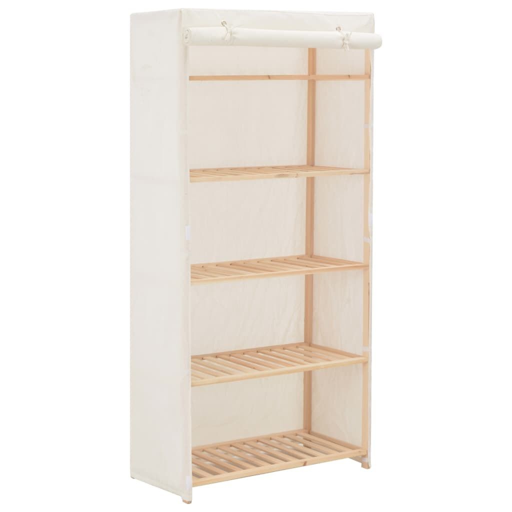 vidaXL Stoffen Kledingkast Wit 79cm - 35% Korting! Zo Goed Als Nieuw!
