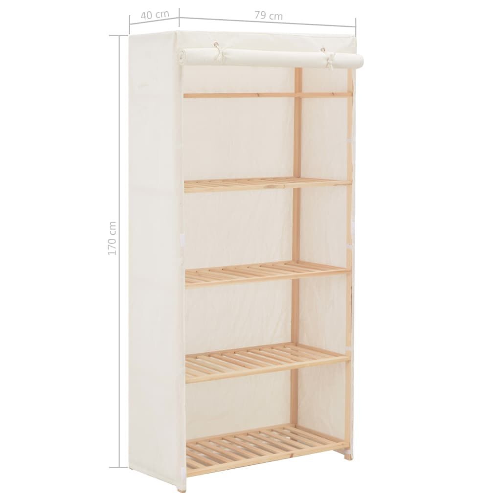 vidaXL Stoffen Kledingkast Wit 79cm - 35% Korting! Zo Goed Als Nieuw!