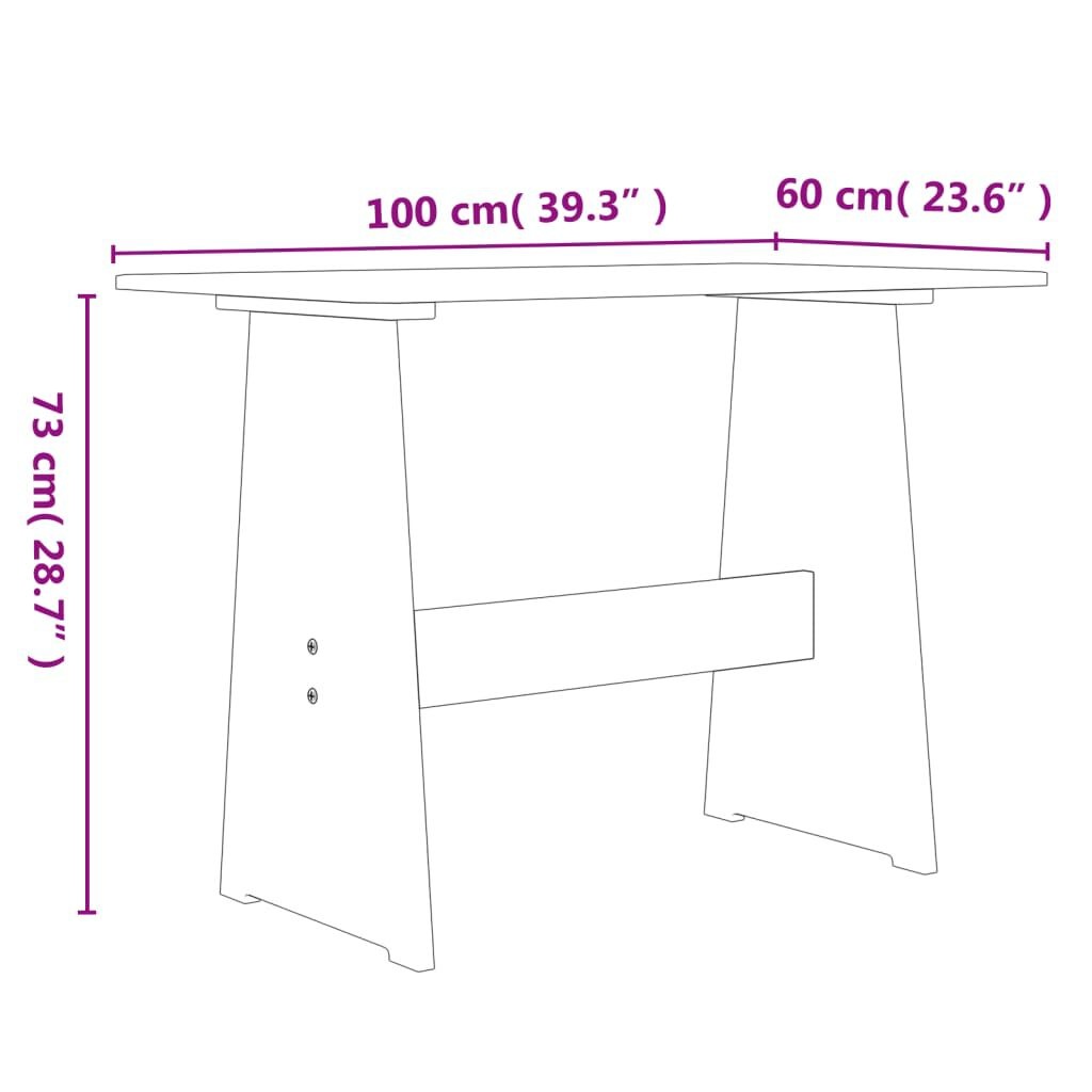 vidaXL Eettafel + Bank Wit Grenen - Krasjes - 55% Korting!