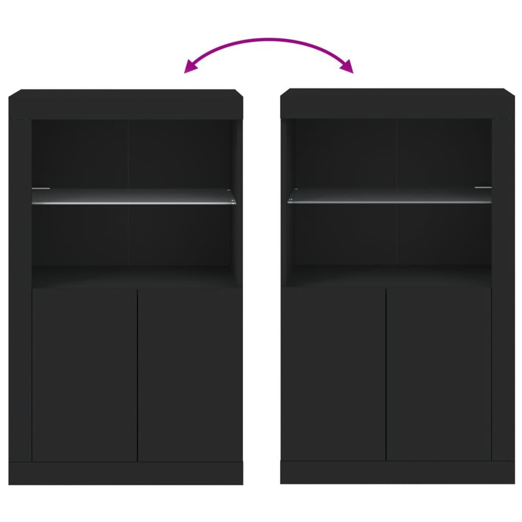vidaXL Bijzetkast met LED Zwart - 42% Korting!