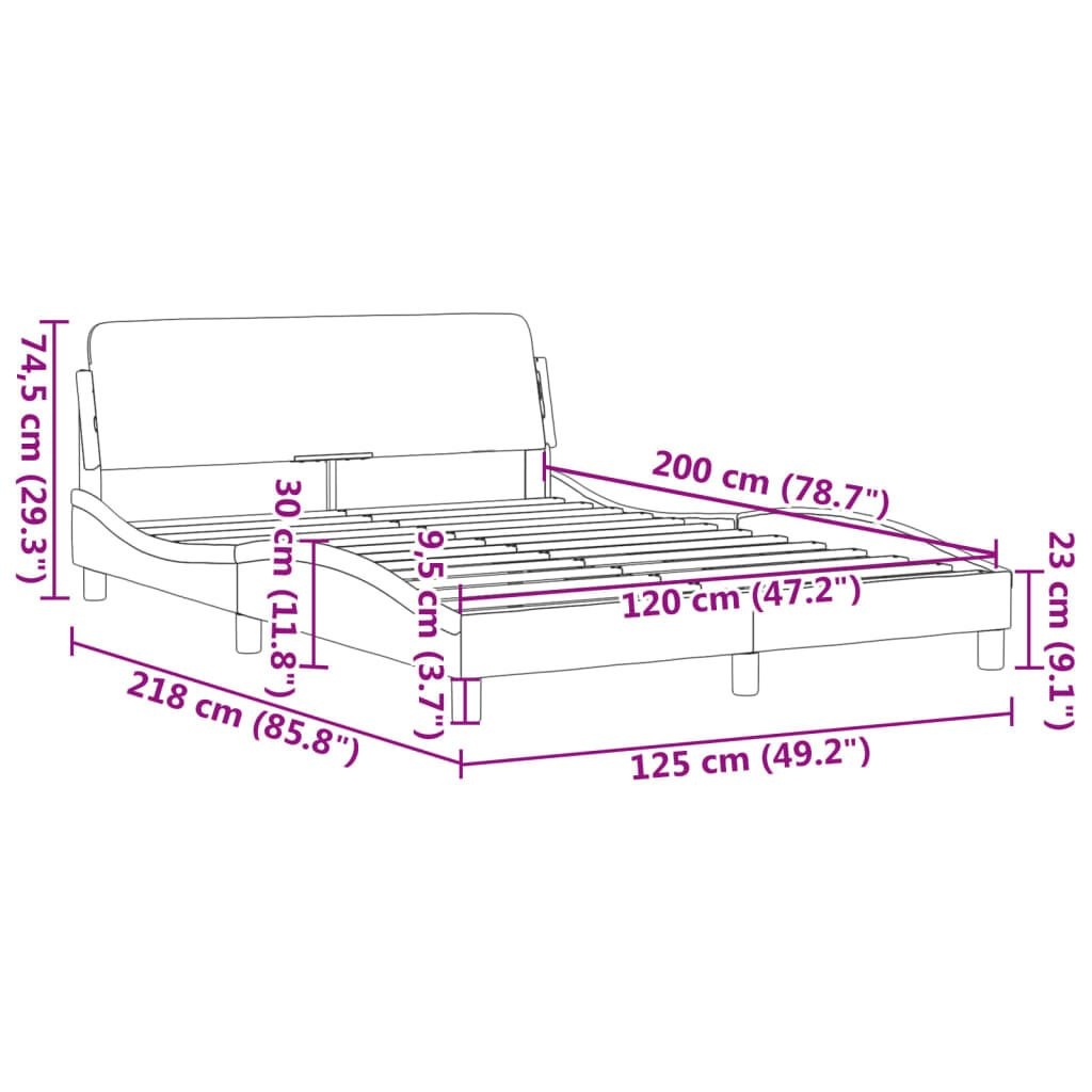 VidaXL Bedframe 120x200 Zwart - Zonder Matras - 42% Korting!