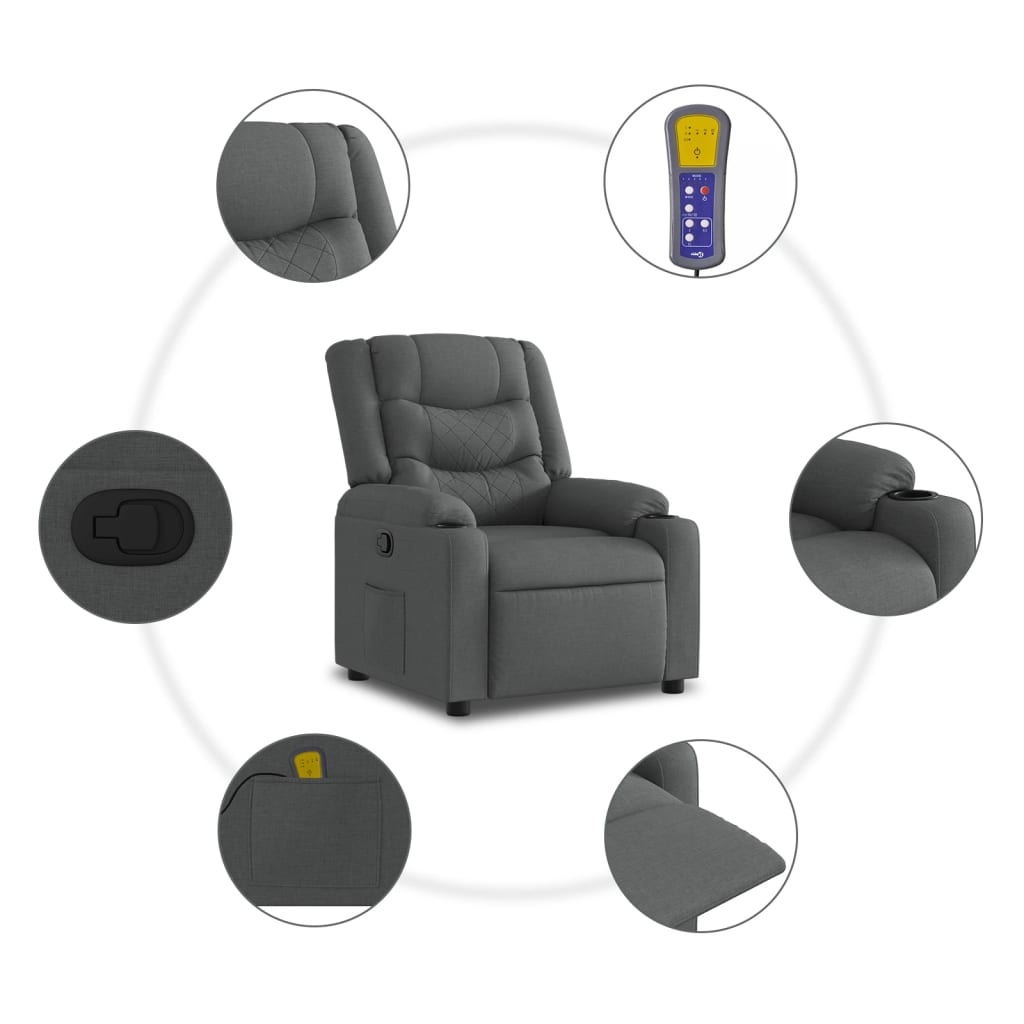 vidaXL Massagestoel Donkergrijs - 42% Korting!