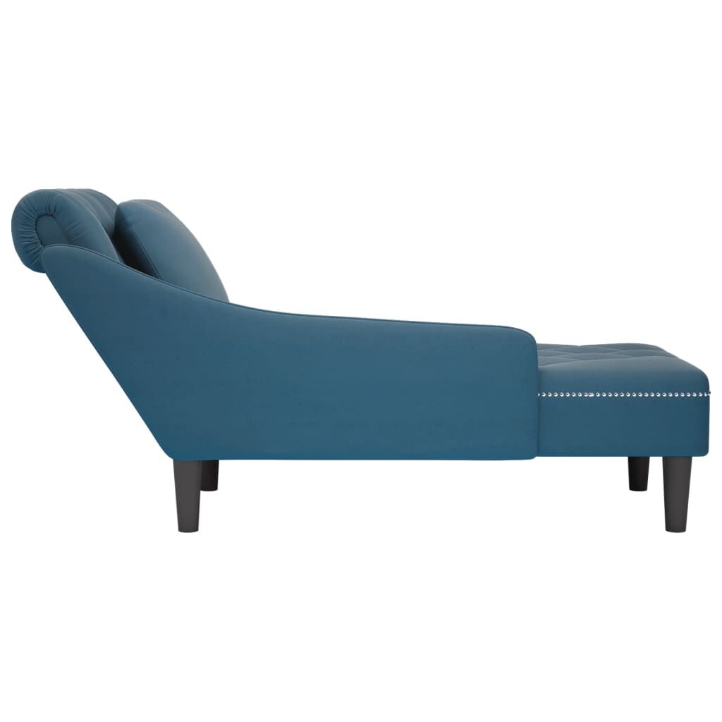 Blauwe Fluwelen Chaise Longue m. Kussen - 35% Korting!