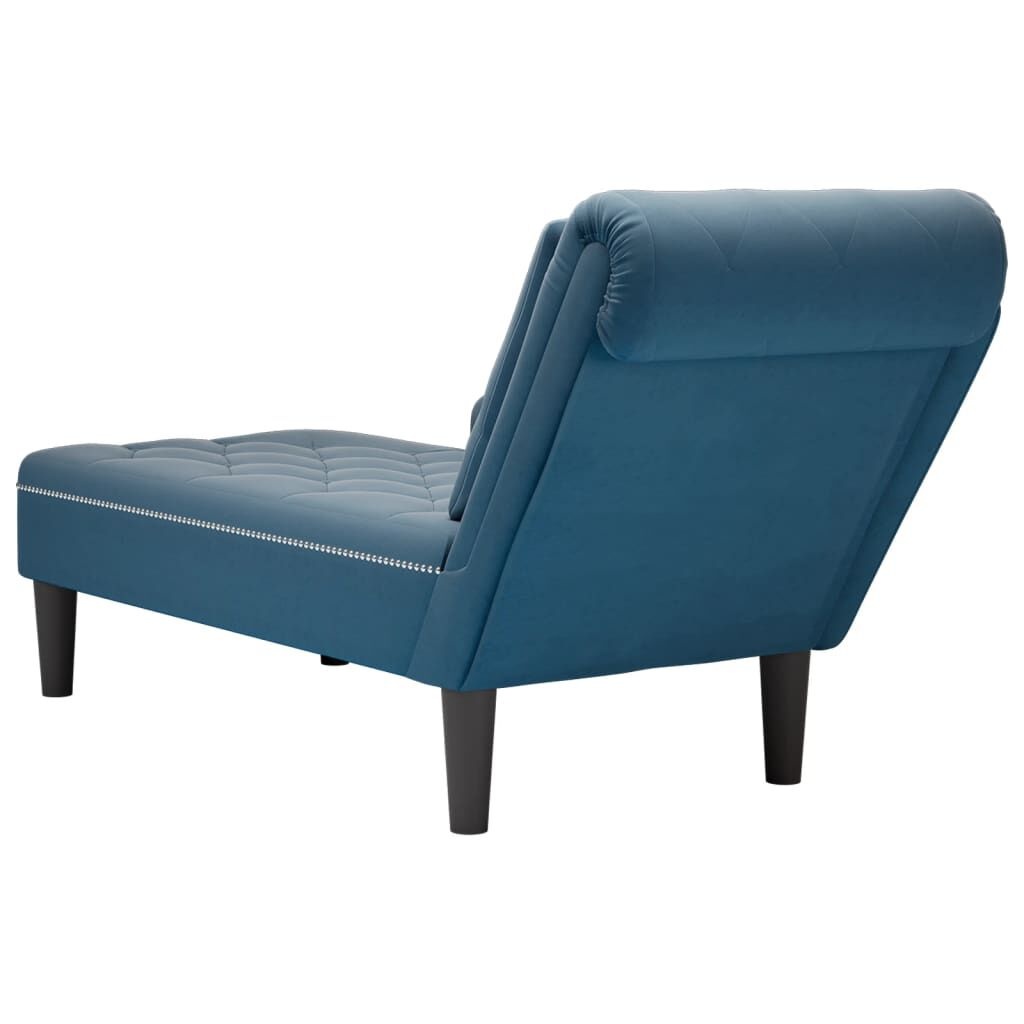 Blauwe Fluwelen Chaise Longue m. Kussen - 35% Korting!