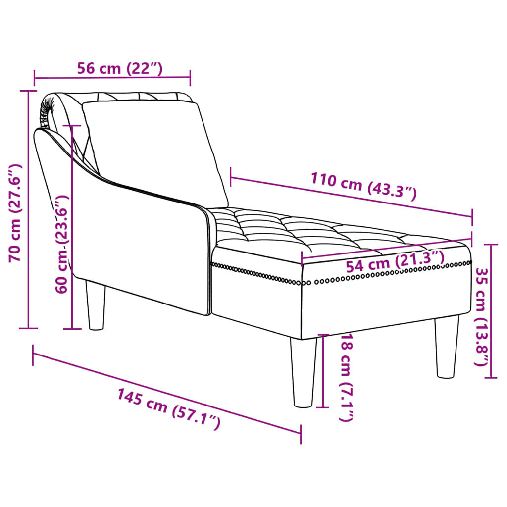Blauwe Fluwelen Chaise Longue m. Kussen - 35% Korting!