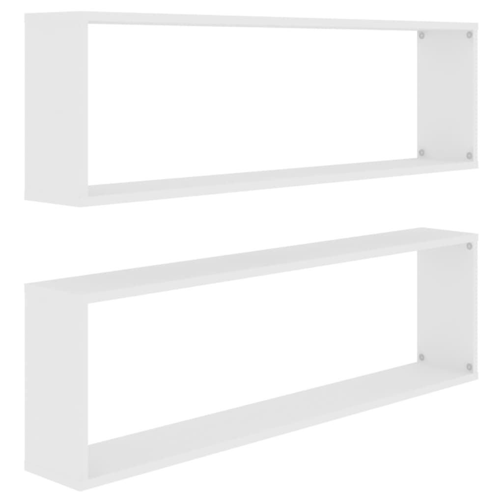 vidaXL Wandschappen Kubus Wit (2 st) - 100x15x30cm - 35% Korting!