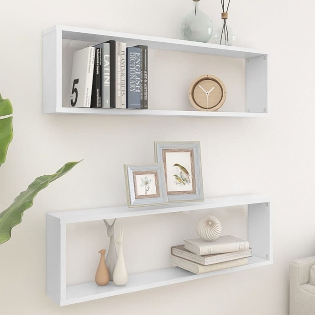 vidaXL Wandschappen Kubus Wit (2 st) - 100x15x30cm - 35% Korting!