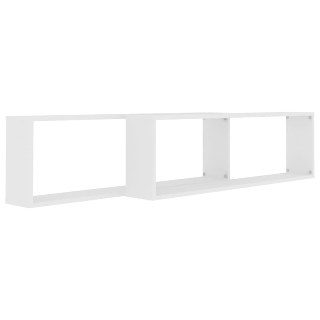 vidaXL Wandschappen Kubus Wit (2 st) - 100x15x30cm - 35% Korting!