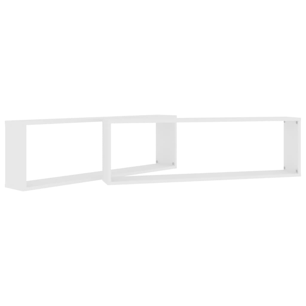 vidaXL Wandschappen Kubus Wit (2 st) - 100x15x30cm - 35% Korting!