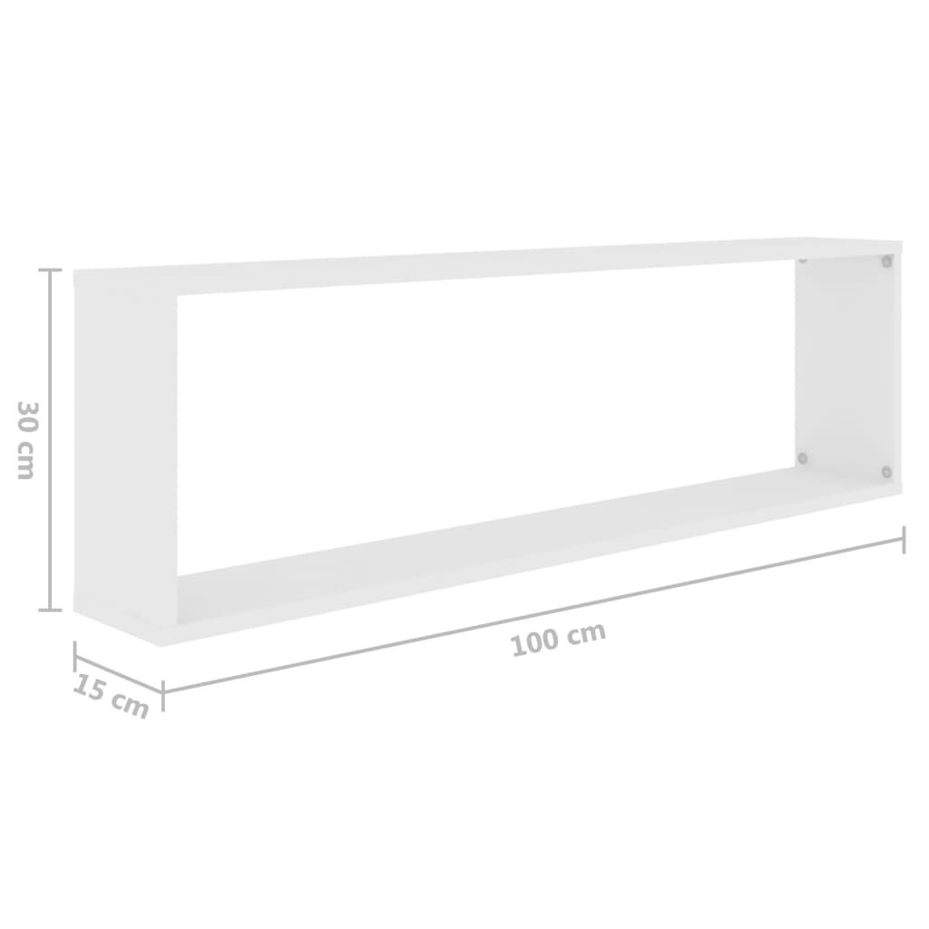 vidaXL Wandschappen Kubus Wit (2 st) - 100x15x30cm - 35% Korting!