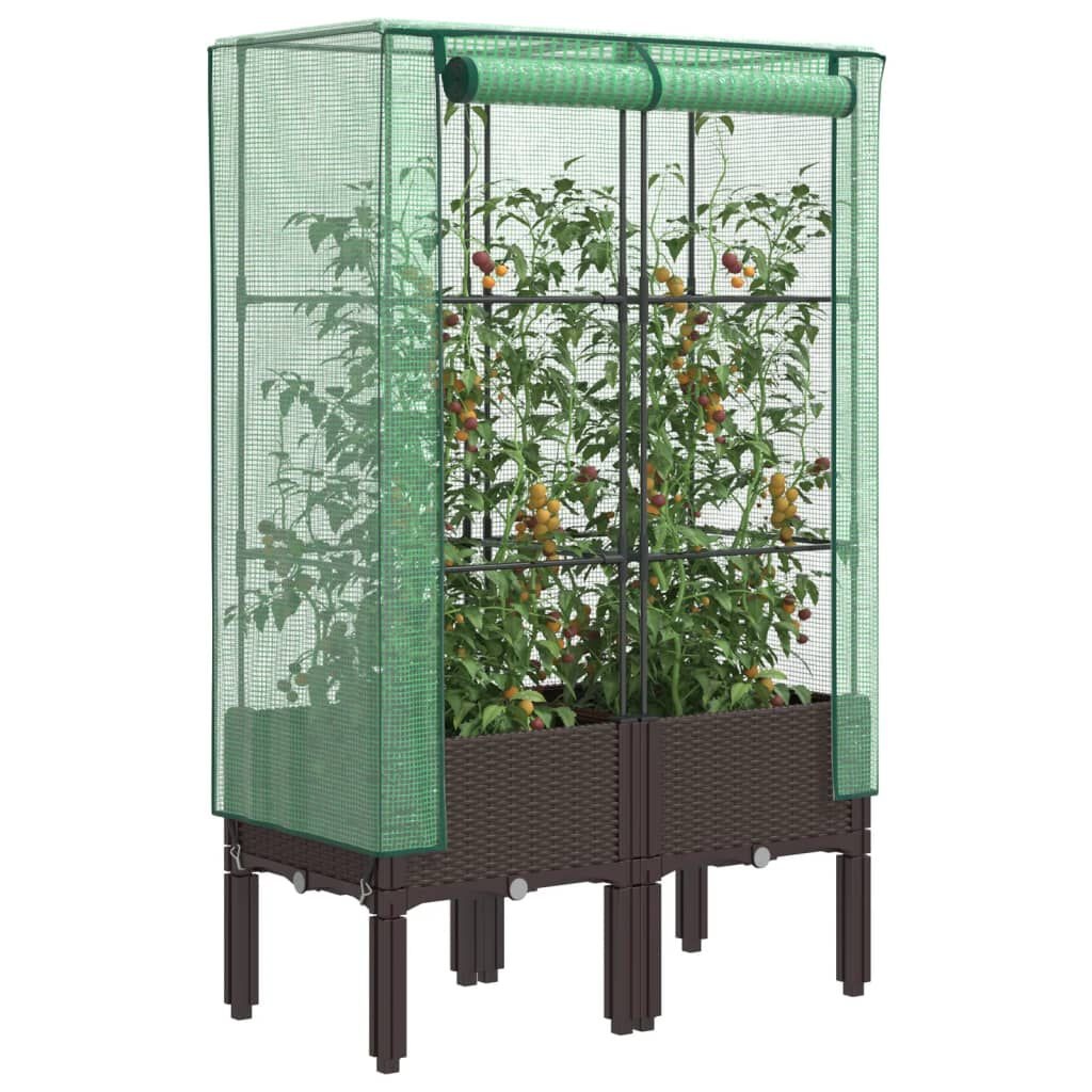 VidaXL Verhoogde Plantenbak met Kas Rattanlook 80x40x140 -35%