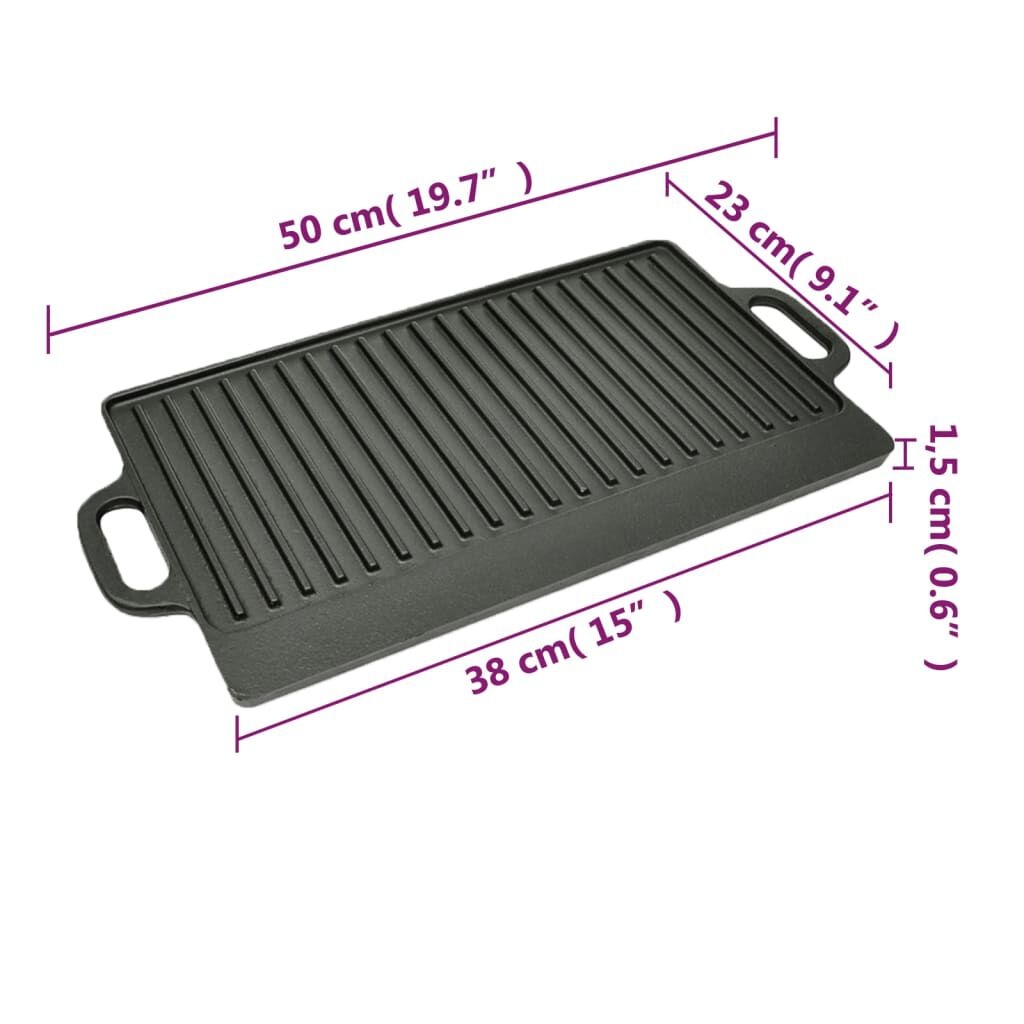 vidaXL Dubbelzijdige Grillplaat 50x23cm Gietijzer - 35% Korting!