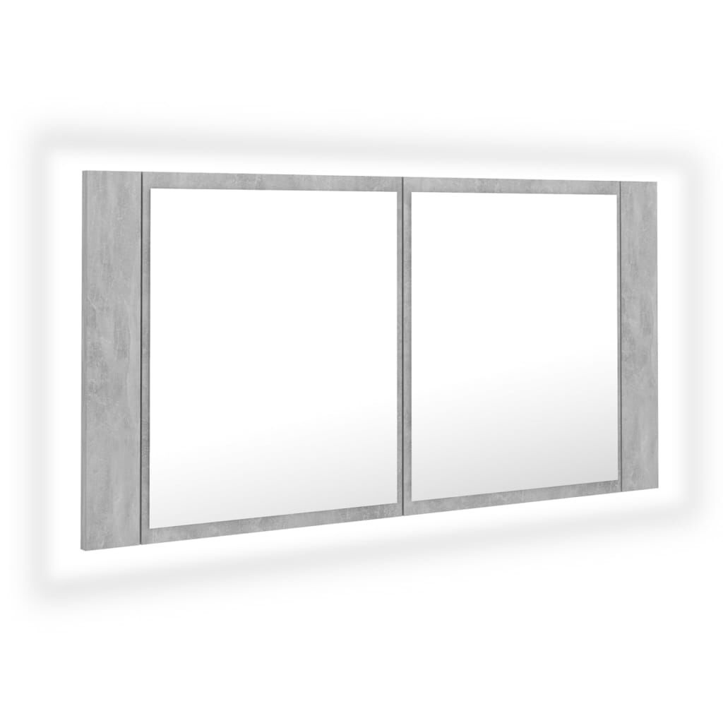 vidaXL Badkamerkast met Spiegel & LED - Grijs - 35% Korting!