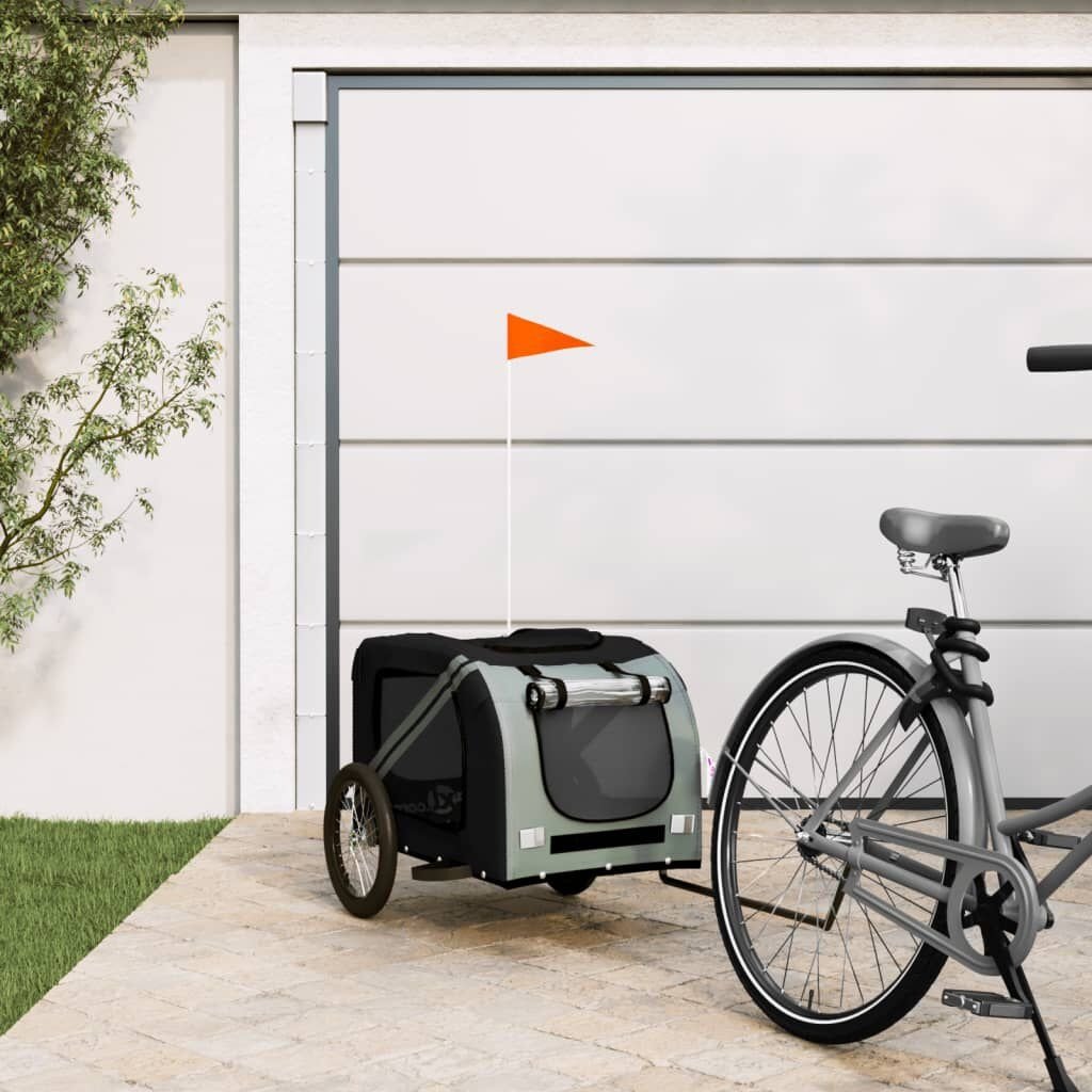 VidaXL Hondenfietstrailer Zwart/Grijs - 35% Korting!