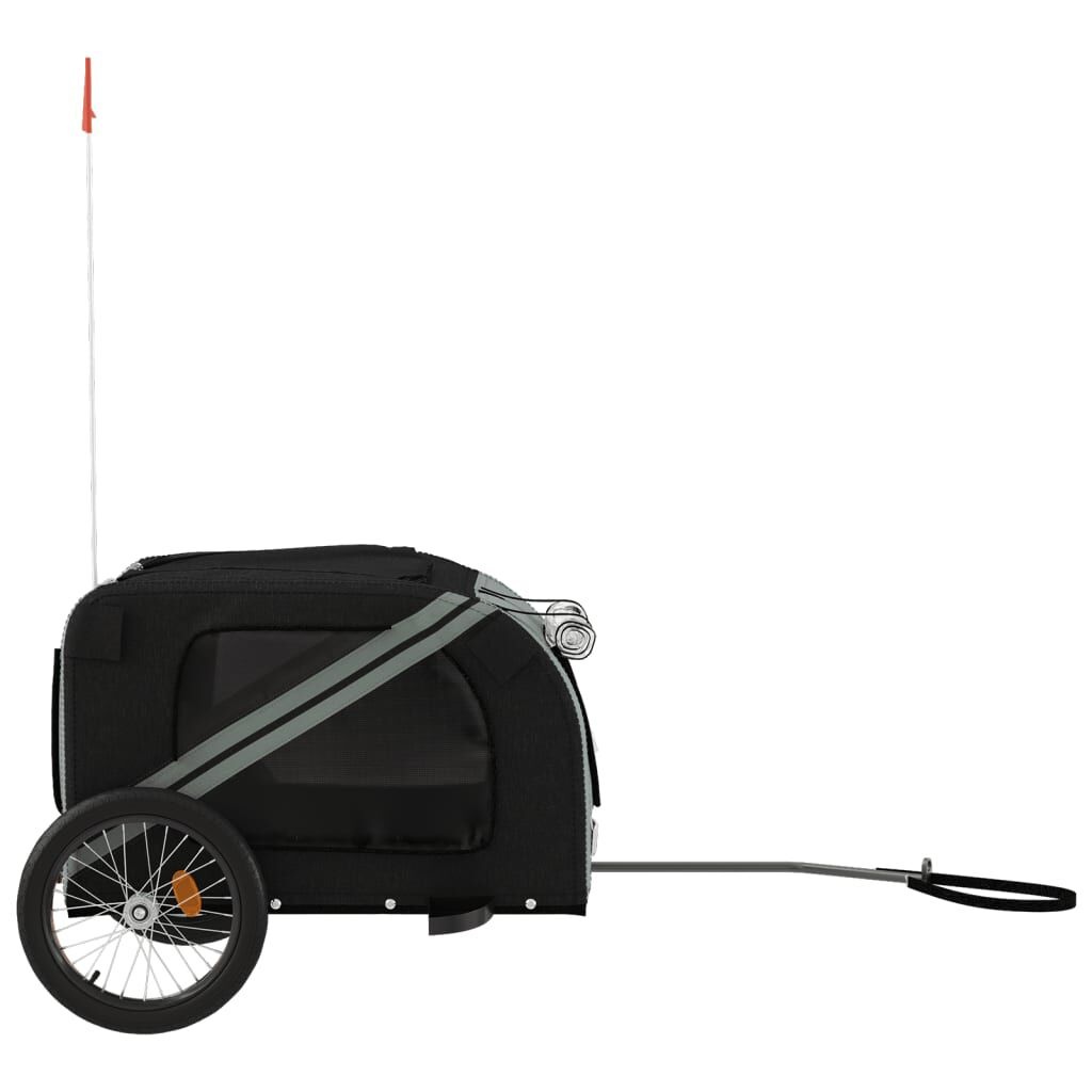 VidaXL Hondenfietstrailer Zwart/Grijs - 35% Korting!