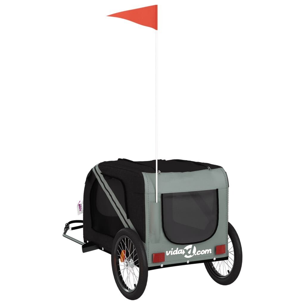 VidaXL Hondenfietstrailer Zwart/Grijs - 35% Korting!