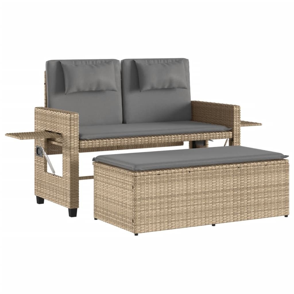 vidaXL Verstelbare Tuinbank met Kussens Beige - 35% Korting!