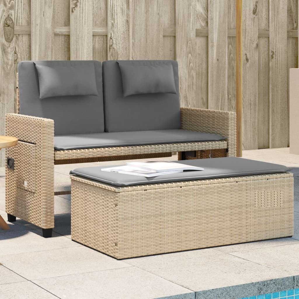 vidaXL Verstelbare Tuinbank met Kussens Beige - 35% Korting!