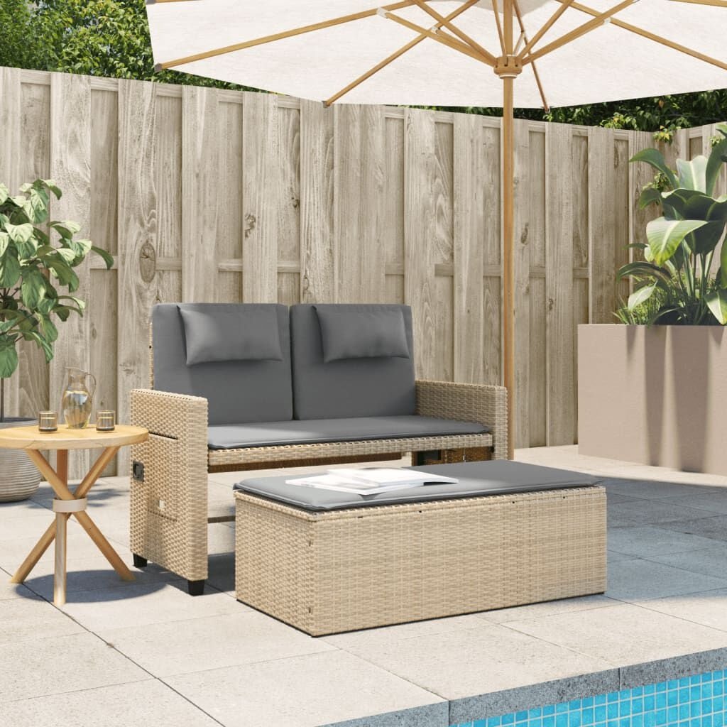 vidaXL Verstelbare Tuinbank met Kussens Beige - 35% Korting!