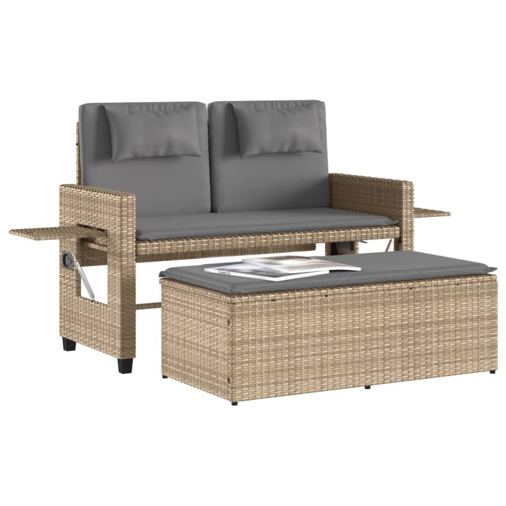 vidaXL Verstelbare Tuinbank met Kussens Beige - 35% Korting!