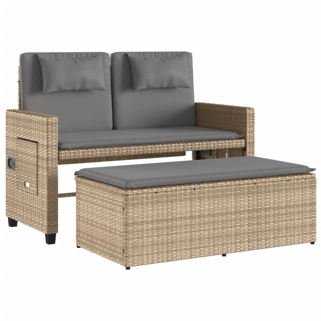 vidaXL Verstelbare Tuinbank met Kussens Beige - 35% Korting!