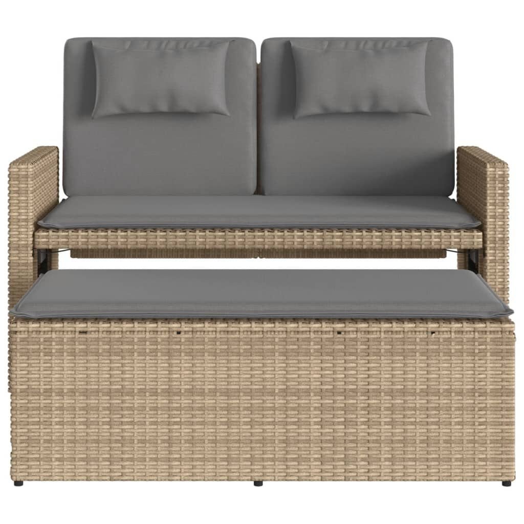vidaXL Verstelbare Tuinbank met Kussens Beige - 35% Korting!