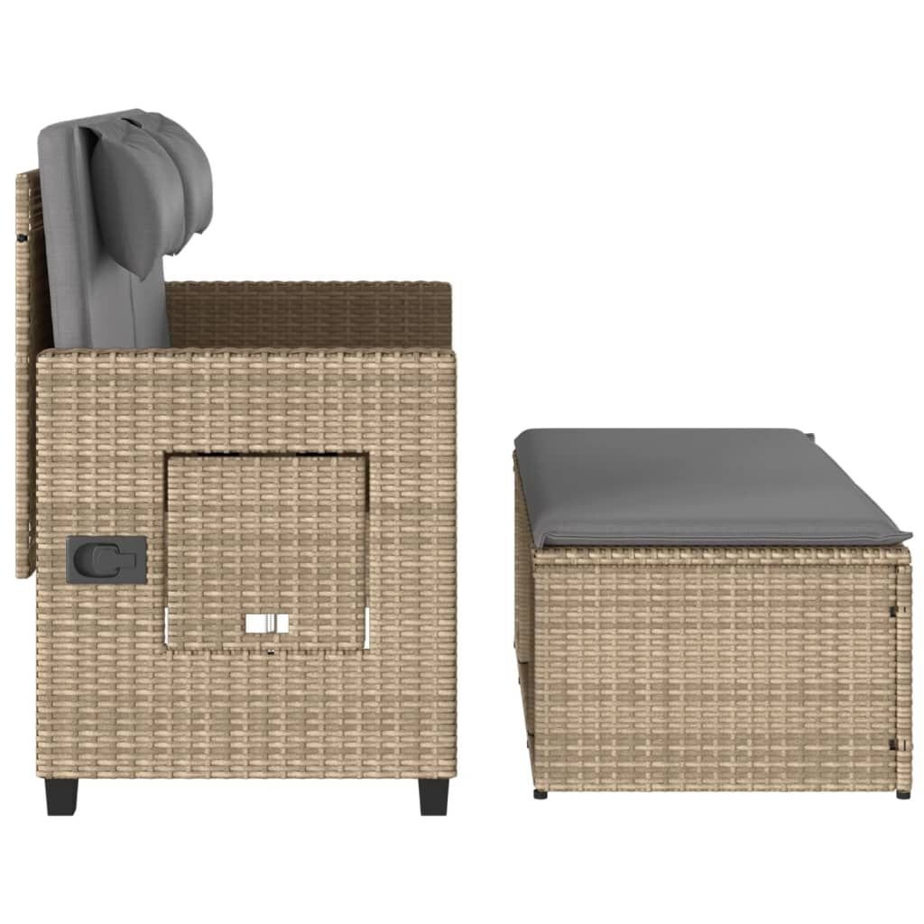 vidaXL Verstelbare Tuinbank met Kussens Beige - 35% Korting!