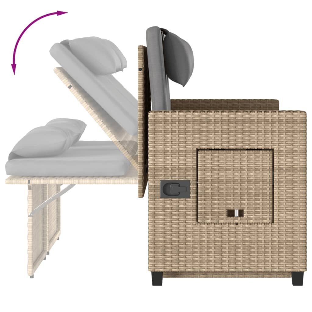 vidaXL Verstelbare Tuinbank met Kussens Beige - 35% Korting!