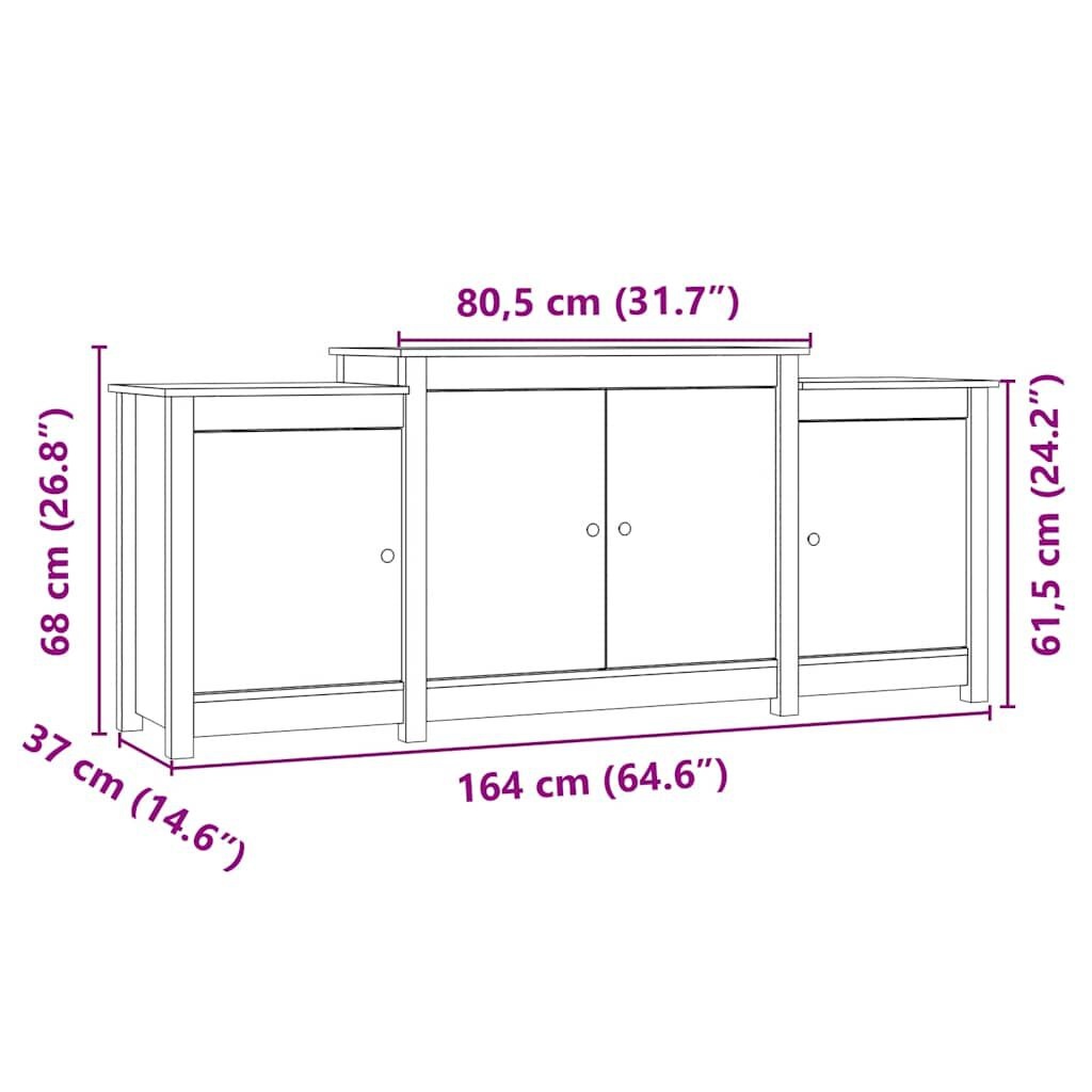 vidaXL Dressoir Grenenhout Honingbruin 164cm - 35% Korting!