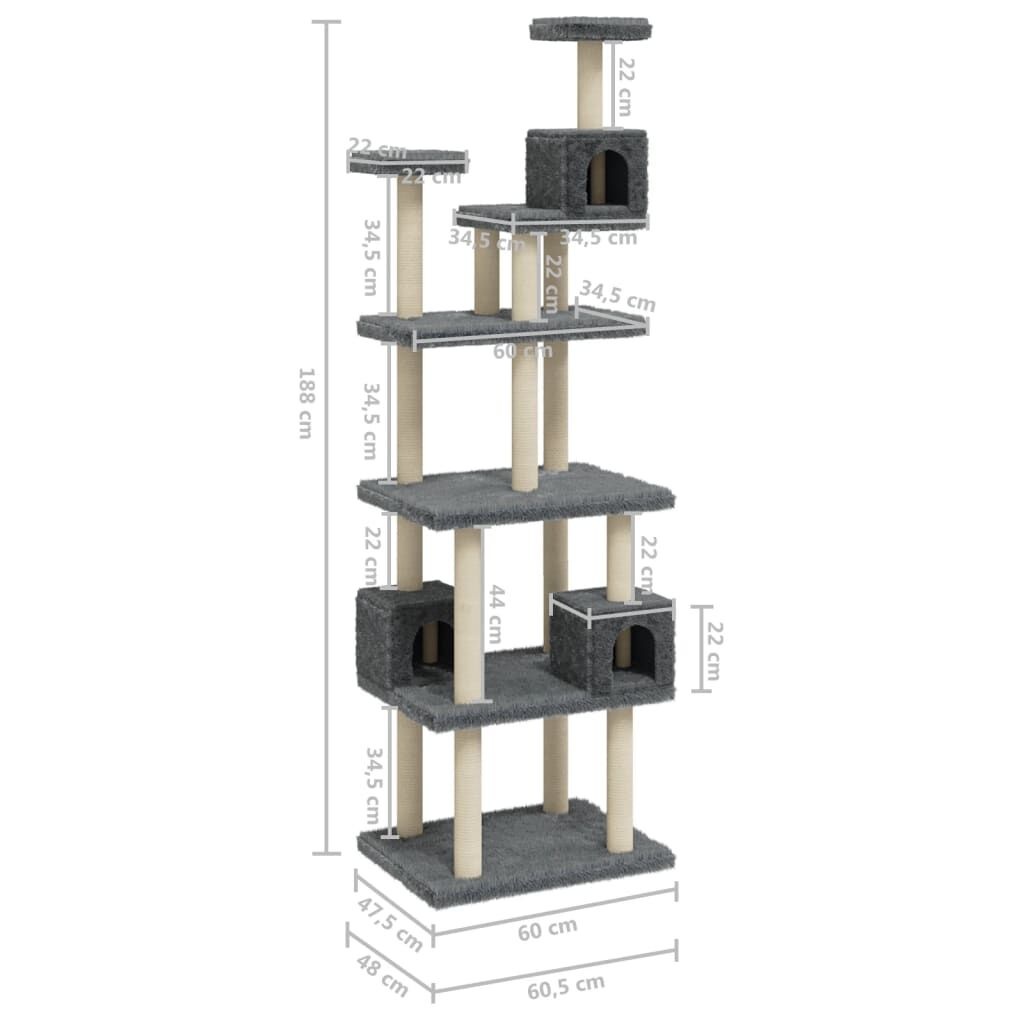 Kattenmeubel met Krabpalen 188cm - 55% Korting! (Retourdeal)
