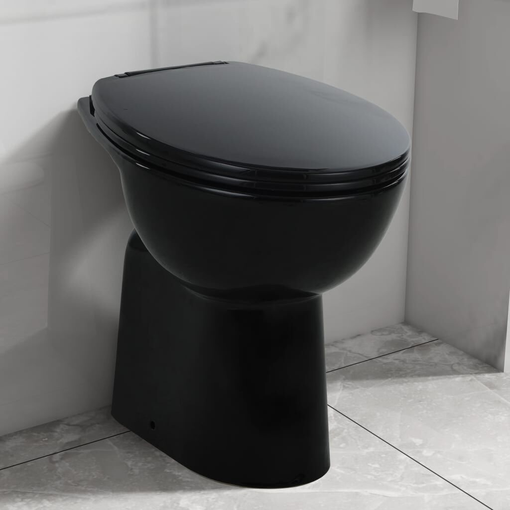 vidaXL Zwart Verhoogd Toilet - Randloos & Soft-Close - 35% Korting!