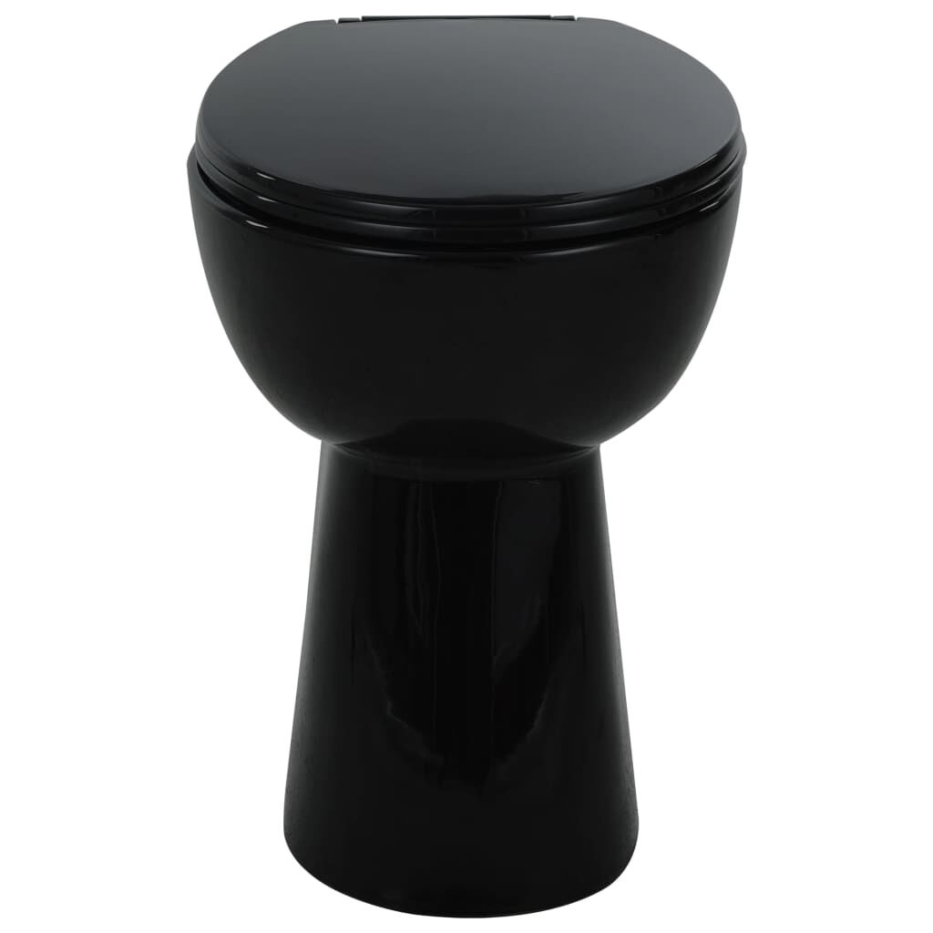 vidaXL Zwart Verhoogd Toilet - Randloos & Soft-Close - 35% Korting!